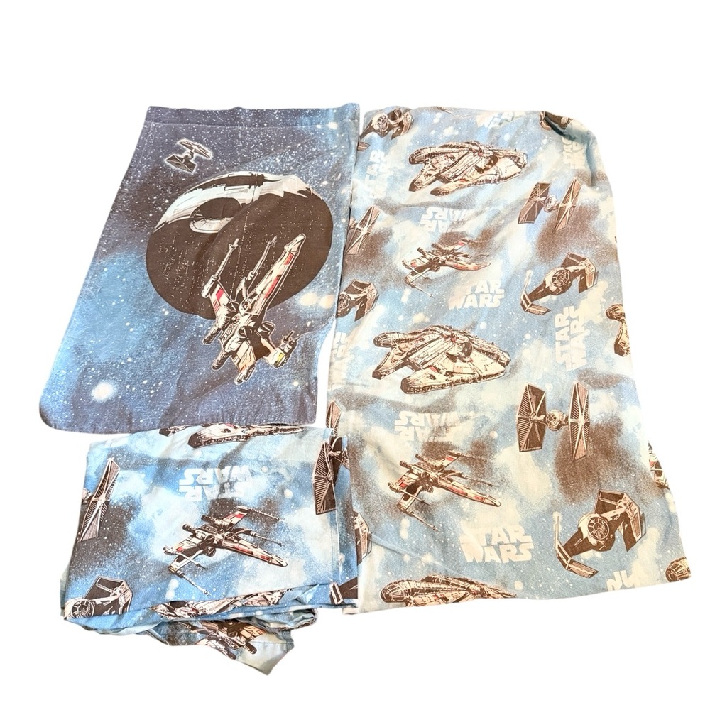 Star Wars Vintage Sheet Set Pillow Case Flat Fitted Sheet Twin